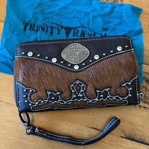 Cow hair Western Trinity Ranch Brown and Black Wallet Wristlet